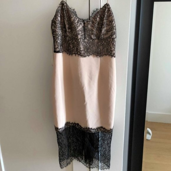 Nicholas The Label Nude and Black Lace Dress - Picture 1 of 6